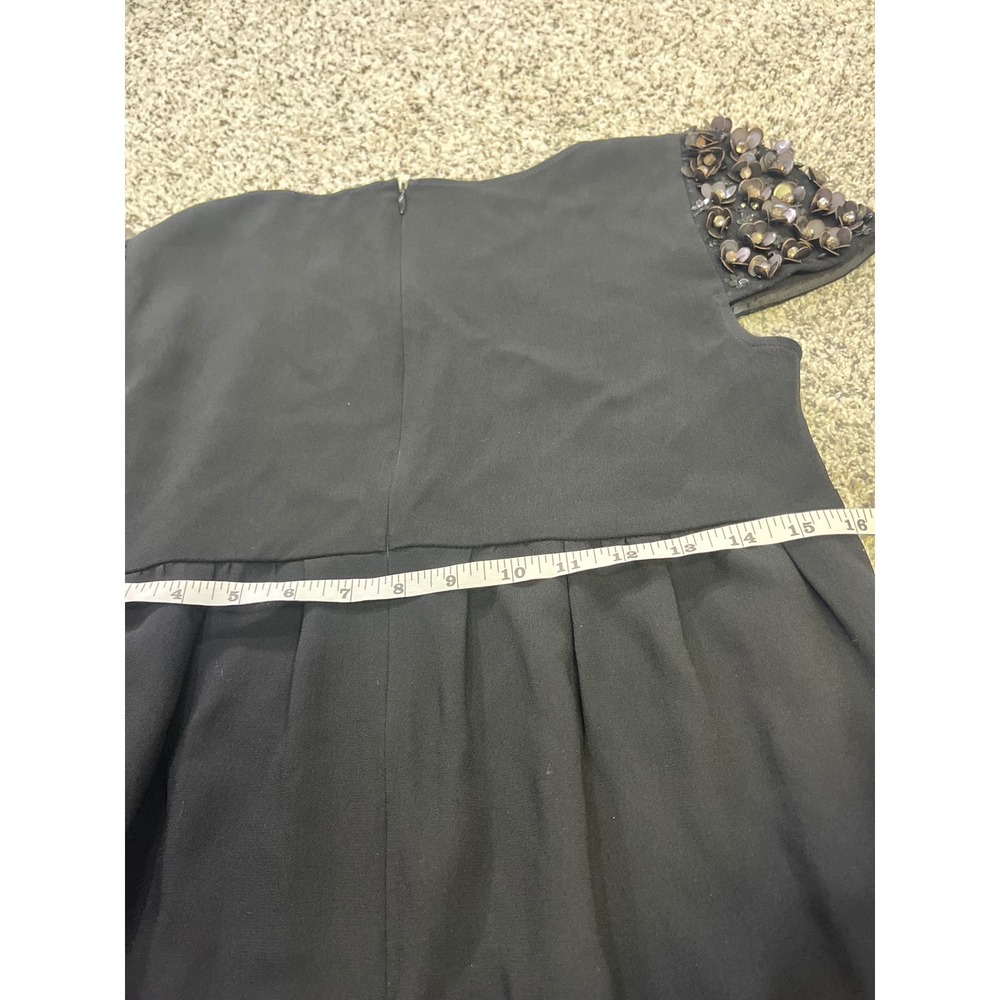 RED Valentino Black Sheath Dress Beaded Cap Sleeves IT 42 US 6 NWT Cocktail - Picture 12 of 13